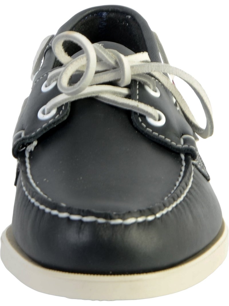 Derby Lacet Cuir Docksides Sebago Portland Bleu - Kiabi