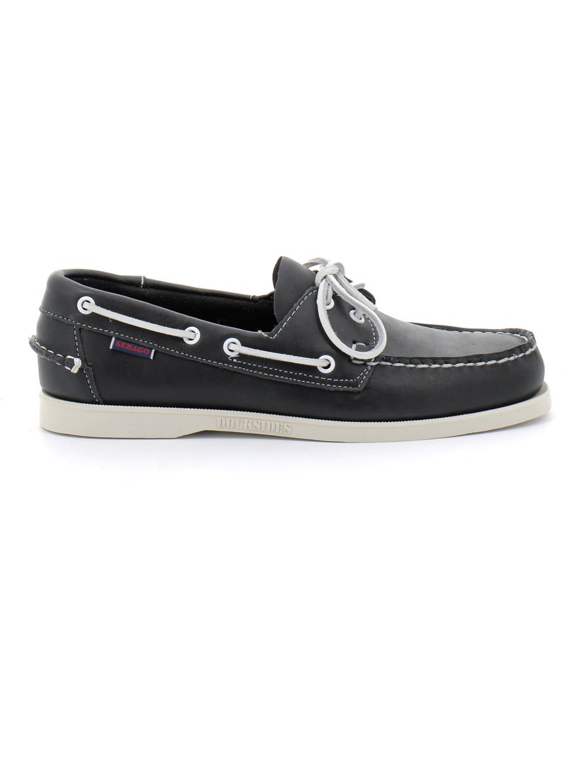 Derby Lacet Cuir Docksides Sebago Portland Bleu - Kiabi