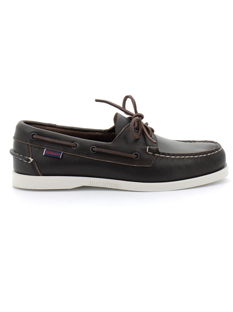 Derby Lacet Cuir Docksides Sebago Portland Marron - Kiabi