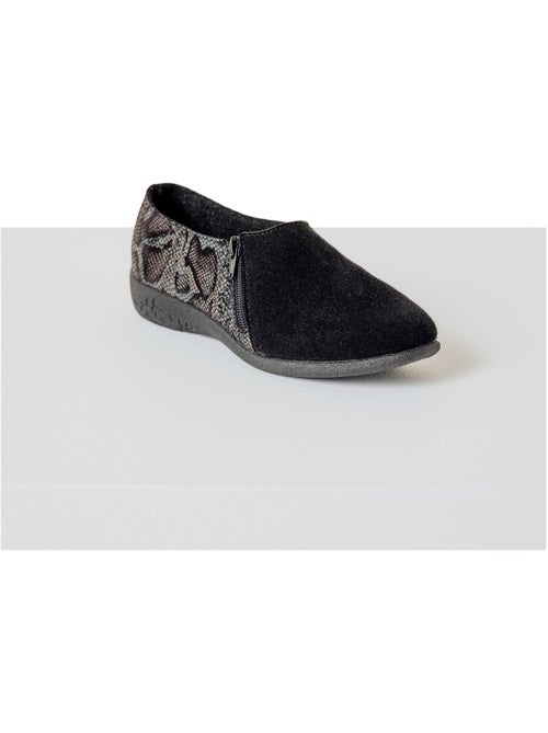 Derby zippé largeur confort en cuir - Afibel - Kiabi