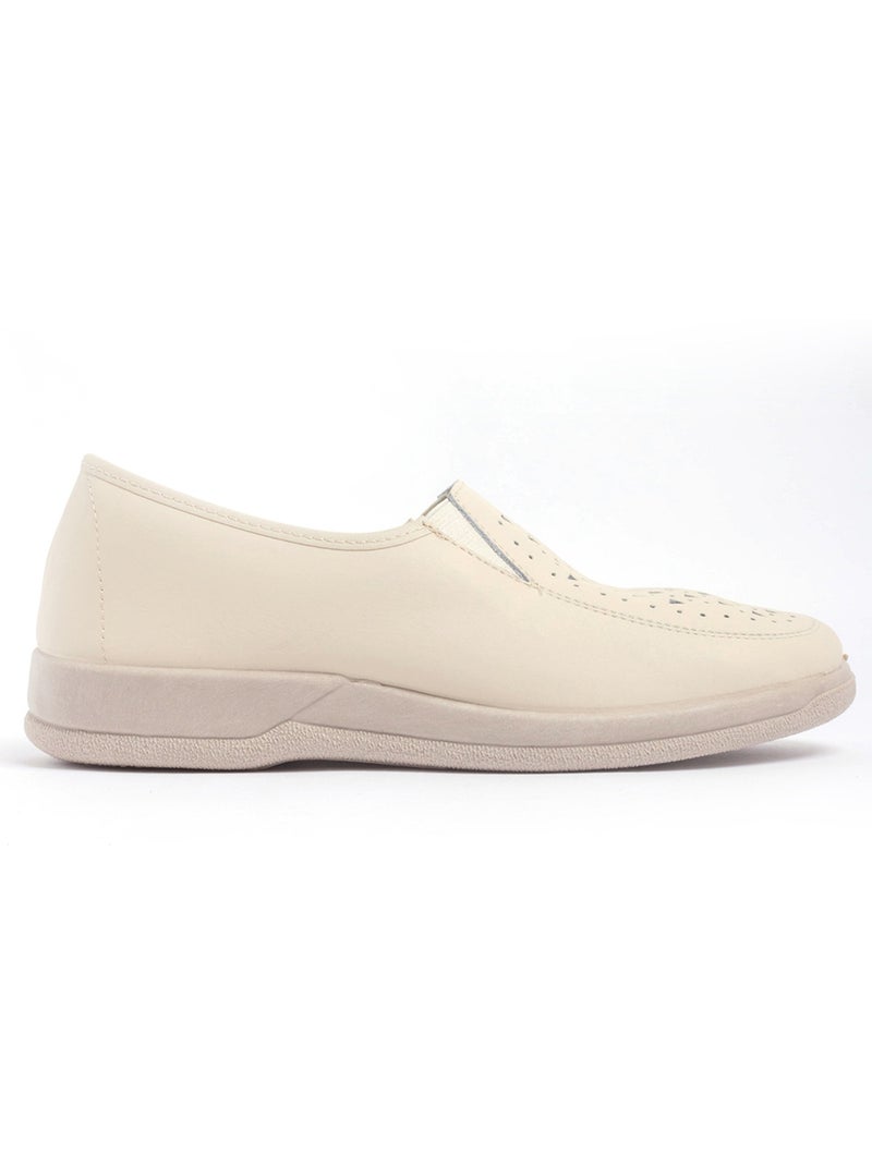 Derbys confortables cuir, façon loafers - Afibel Beige - Kiabi