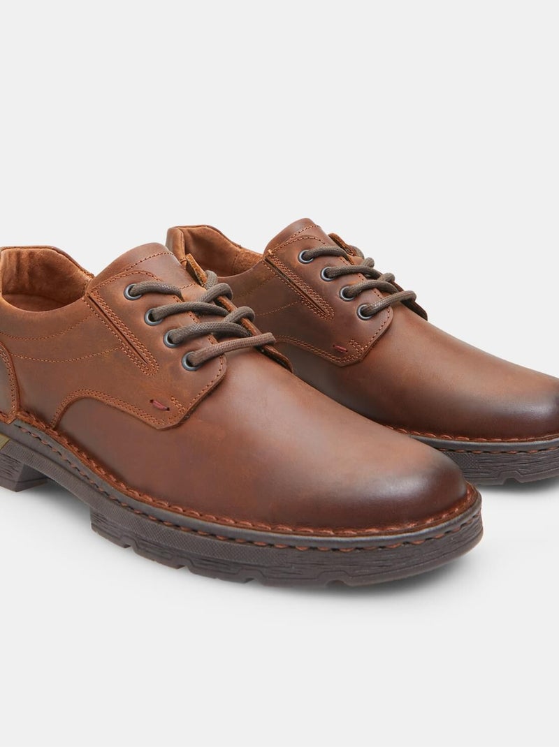Derbys en cuir Bata Marron - Kiabi
