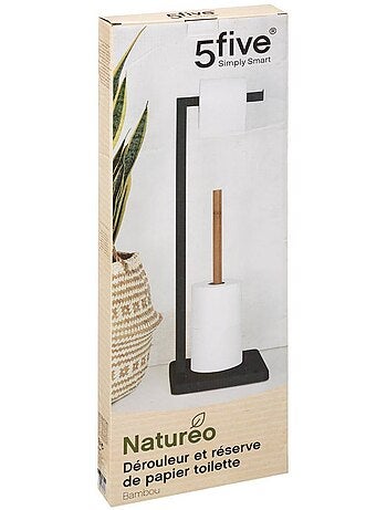 Dérouleur papier toilette avec réserve en bambou NATURÉO
