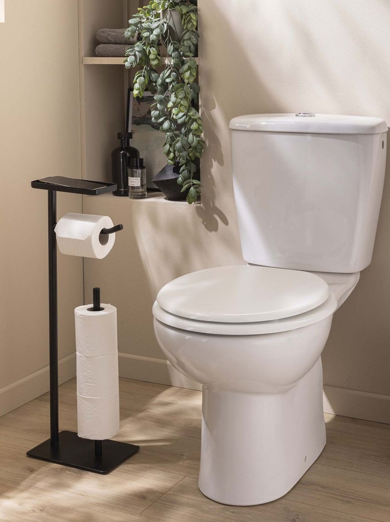 Dérouleur de papier WC avec porte-téléphone Noir - Kiabi