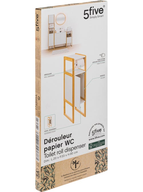 Dérouleur meuble avec réserve en bois NATURÉO - Kiabi