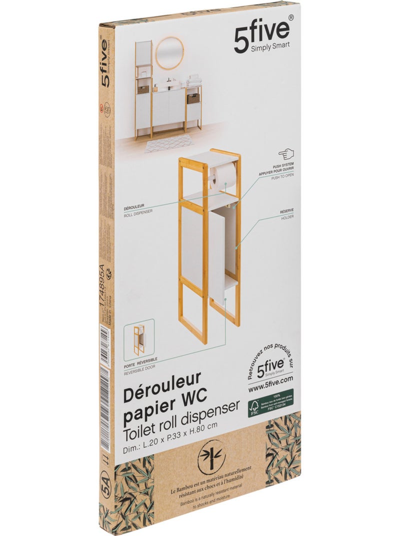 Dérouleur meuble avec réserve en bois NATURÉO Blanc - Kiabi
