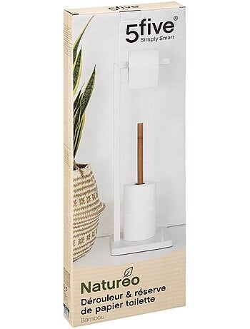 Dérouleur papier toilette avec réserve en bambou NATURÉO