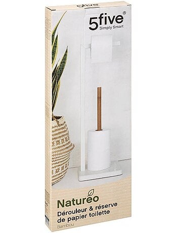 Dérouleur papier toilette avec réserve en bambou NATURÉO