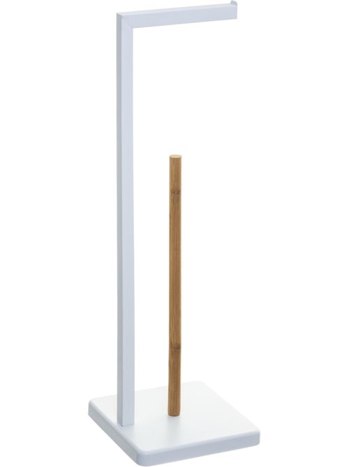Dérouleur papier toilette avec réserve en bambou NATURÉO - Kiabi Dérouleur papier toilette avec réserve en bambou NATURÉO - Kiabi