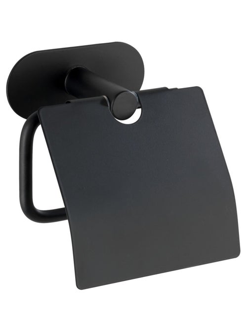 Dérouleur papier WC avec couvercle Orea en acier inox - Noir - Kiabi