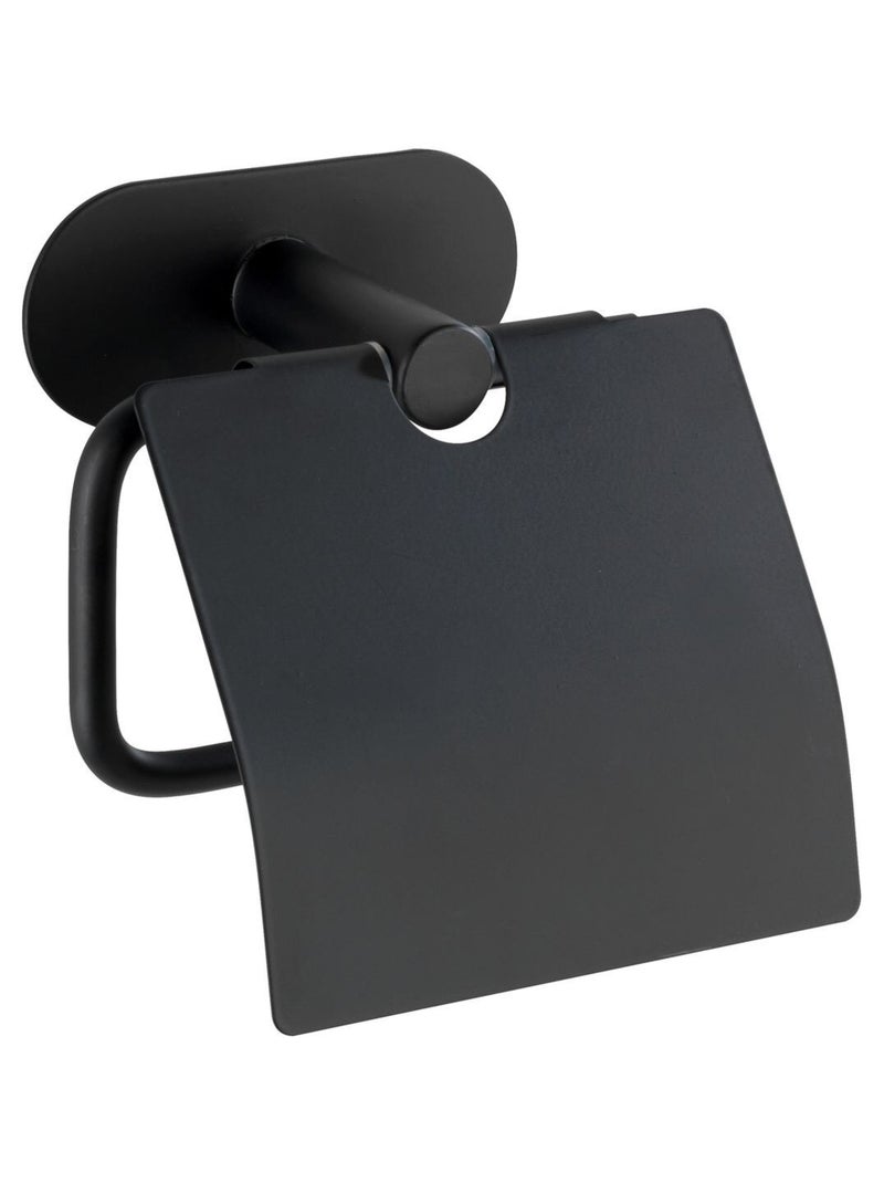 Dérouleur papier WC avec couvercle Orea en acier inox - Noir Noir - Kiabi