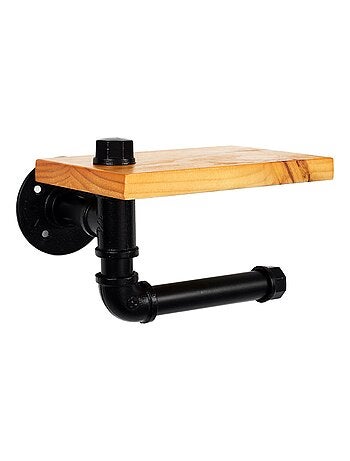 Dérouleur papier WC en bois de pin et métal