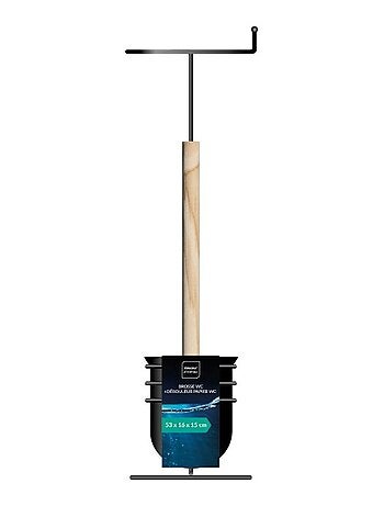 Dérouleur papier WC en métal noir avec brosse