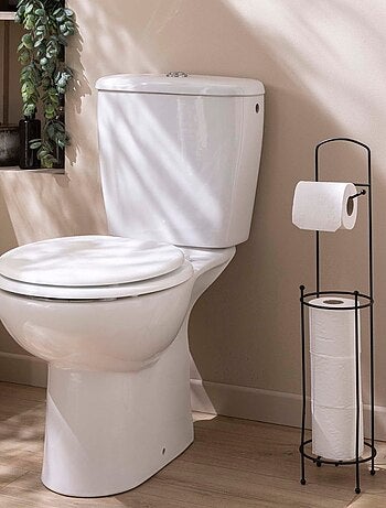 Dérouleur papier WC en métal noir avec réserve