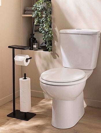 Dérouleur papier WC métal avec réserve et porte téléphone