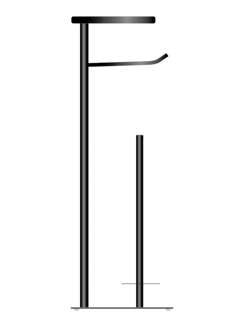 Dérouleur papier WC métal avec réserve et porte téléphone Noir - Kiabi