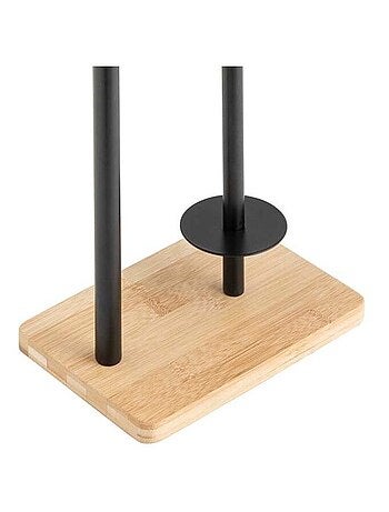 Dérouleur papier WC noir avec réserve et porte téléphone