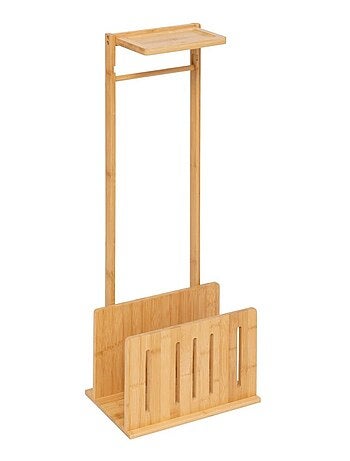 Dérouleur pour papier WC avec réserve en bambou