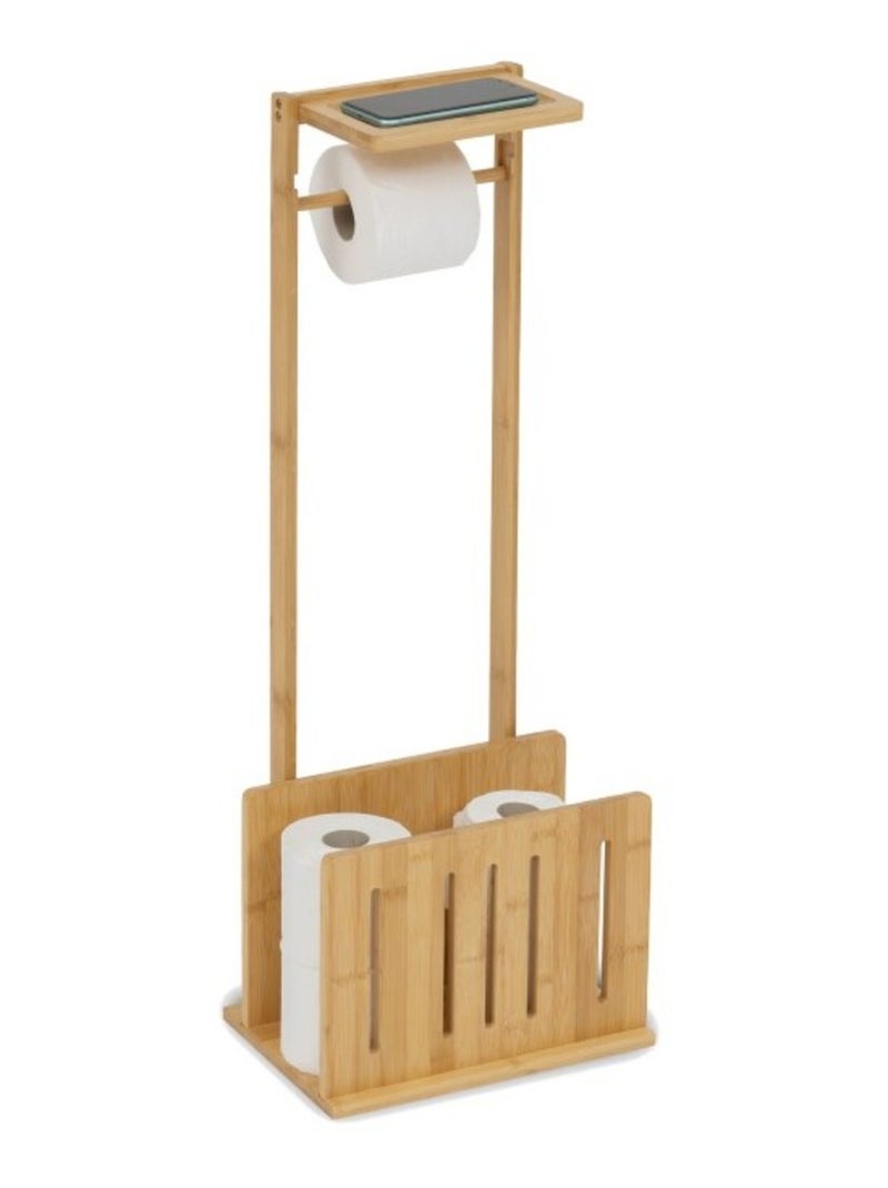 Dérouleur pour papier WC avec réserve en bambou Beige - Kiabi