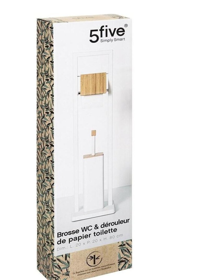 Dérouleur WC avec brosse Natureo blanc Blanc - Kiabi