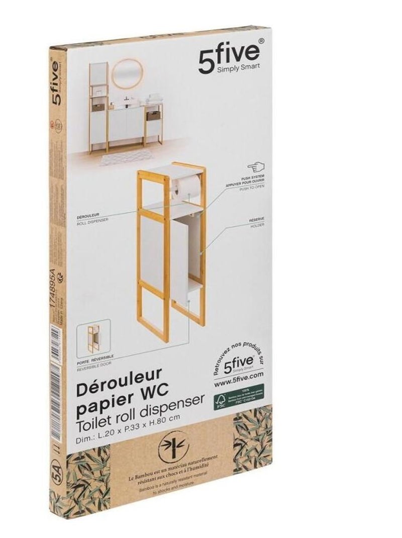 Dérouleur WC avec réserve Natureo blanc Blanc - Kiabi
