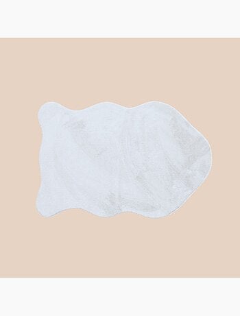 Descente de lit fausse fourrure blanche 90x60cm