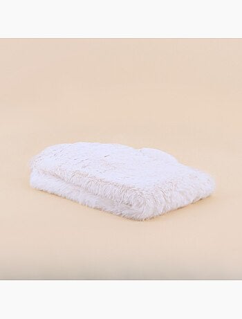 Descente de lit fausse fourrure blanche 90x60cm