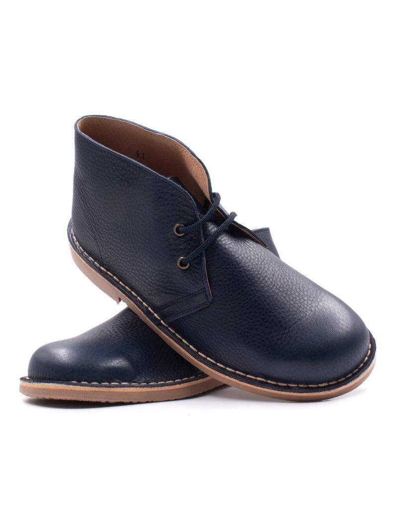 Desert Boots en Cuir - Boni Amaury Bleu marine - Kiabi