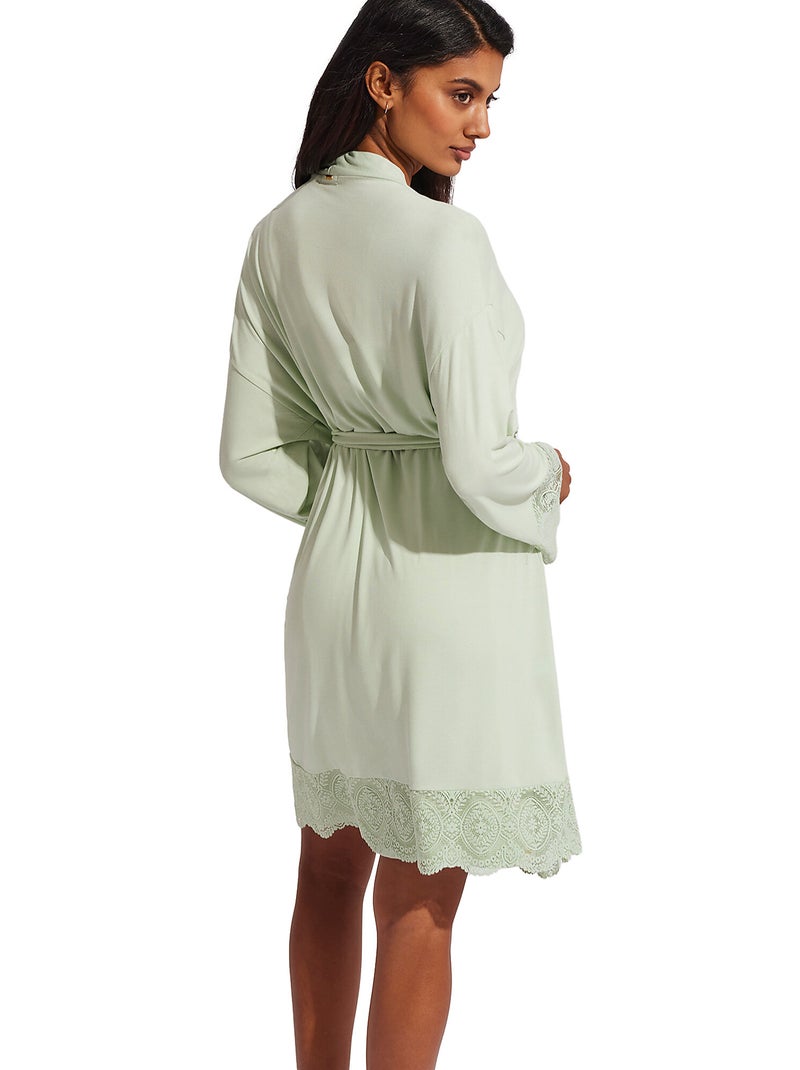 Déshabillé à dentelle Matilda Vert - Kiabi