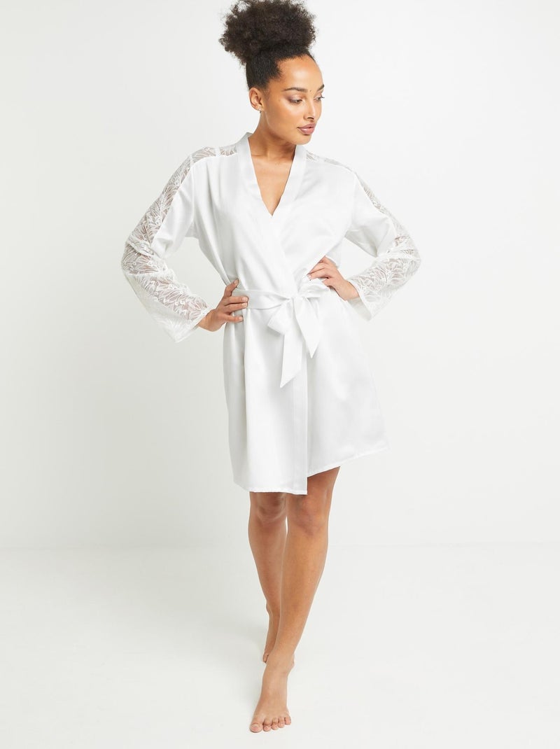 Deshabille dentelle Tina - RougeGorge Lingerie Blanc - Kiabi