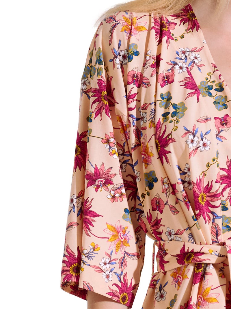 Déshabillé Flowers Orange - Kiabi