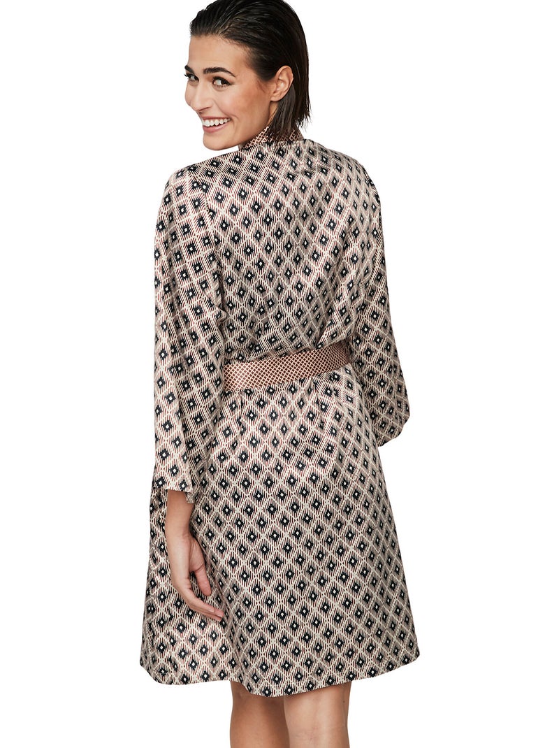 Déshabillé kimono P116 SATIN SUBLIME Marron - Kiabi