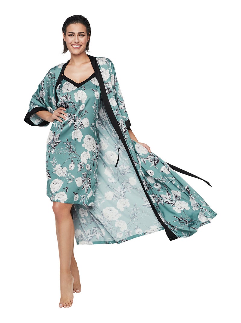 Déshabillé long manches trois quarts MALITZIA Vert - Kiabi