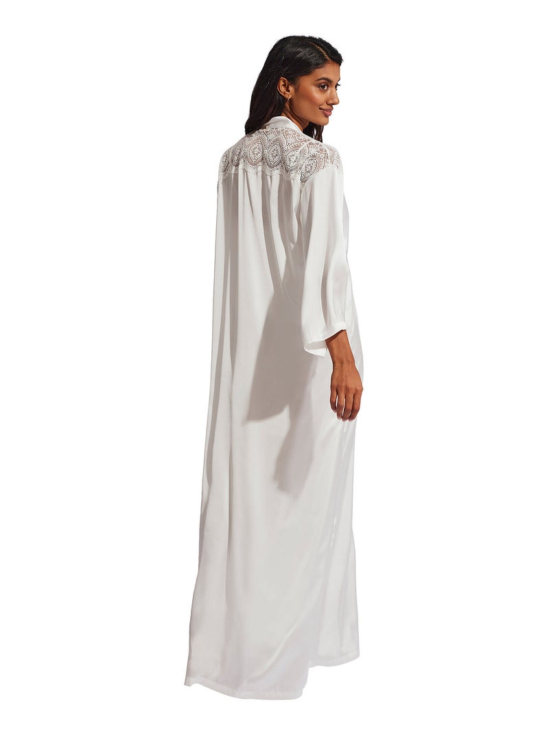 Déshabillé long satin Matilda mariage Ecru - Kiabi