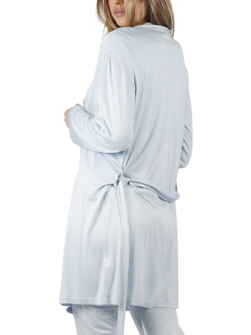 Déshabillé manches longues Soft Secret Bleu - Kiabi
