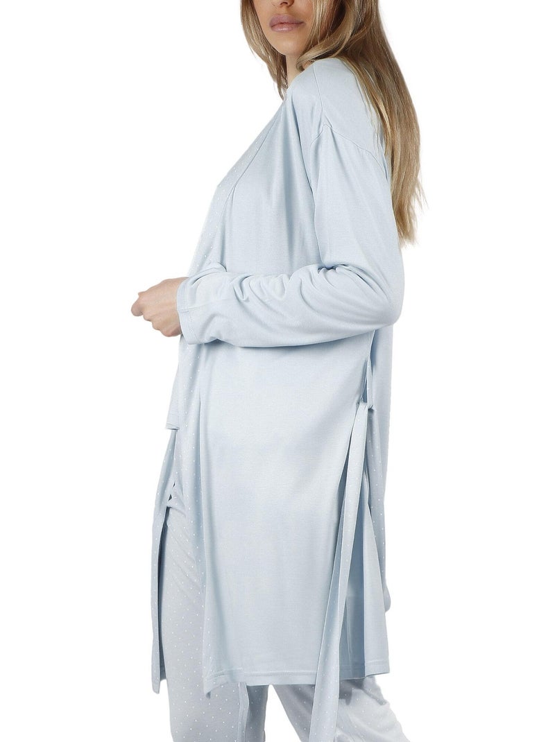 Déshabillé manches longues Soft Secret Bleu - Kiabi