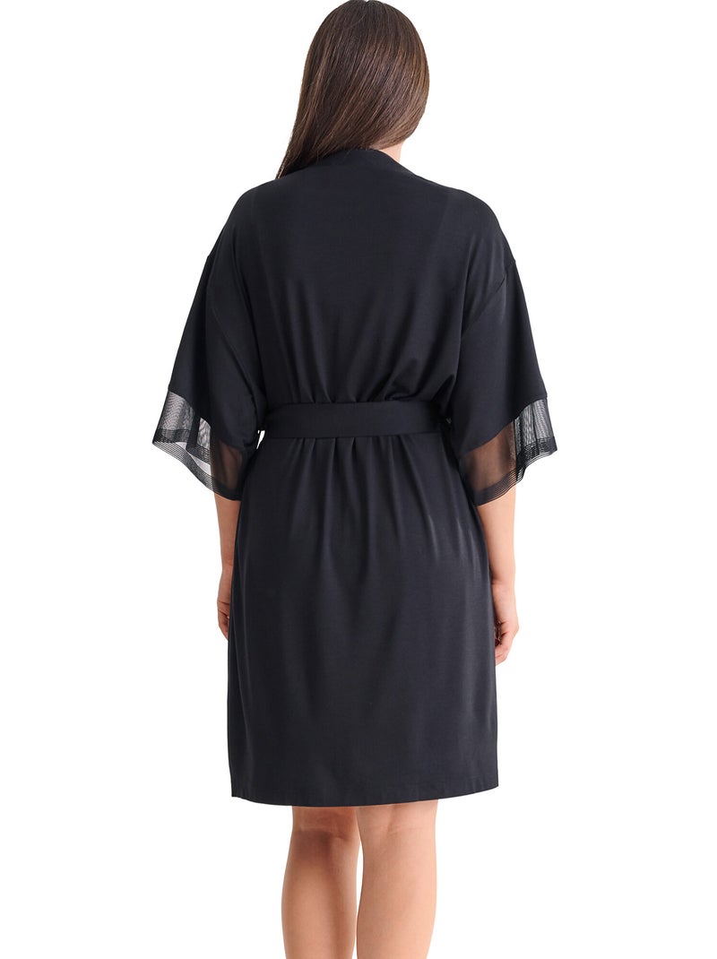 Déshabillé manches mi-longues SIA Noir - Kiabi