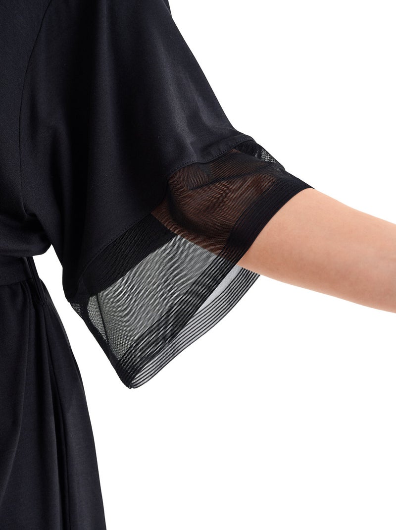 Déshabillé manches mi-longues SIA Noir - Kiabi