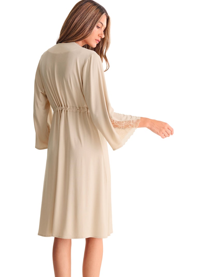 Déshabillé manches trois-quarts DESTINY Beige - Kiabi