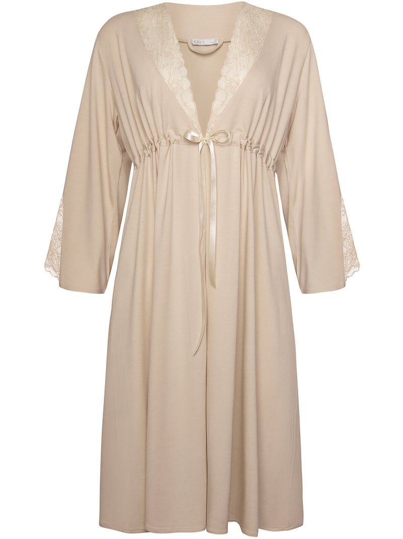Déshabillé manches trois-quarts DESTINY Beige - Kiabi