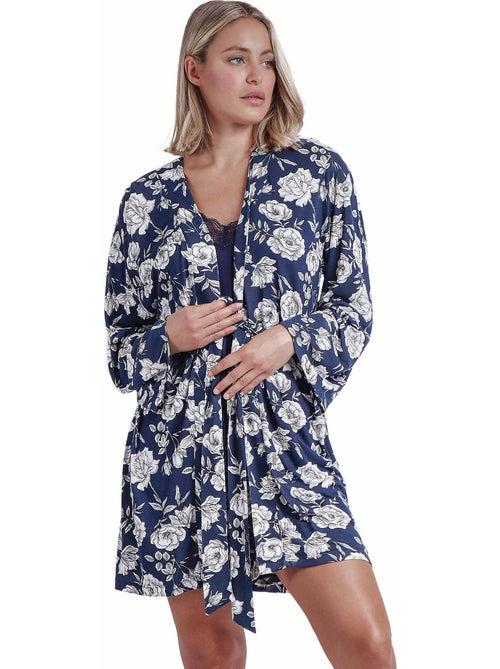 Déshabillé Navy Flowers - Kiabi Déshabillé Navy Flowers - Kiabi