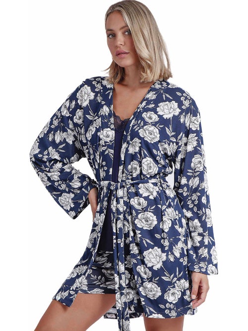 Déshabillé Navy Flowers - Kiabi Déshabillé Navy Flowers - Kiabi