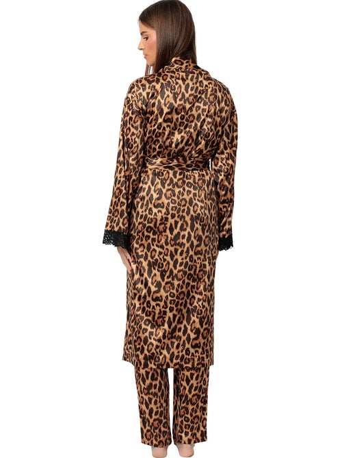 Déshabillé satin long Glam Leopard - Kiabi Déshabillé satin long Glam Leopard - Kiabi