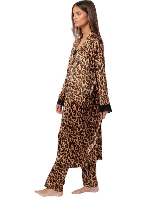 Déshabillé satin long Glam Leopard - Kiabi Déshabillé satin long Glam Leopard - Kiabi