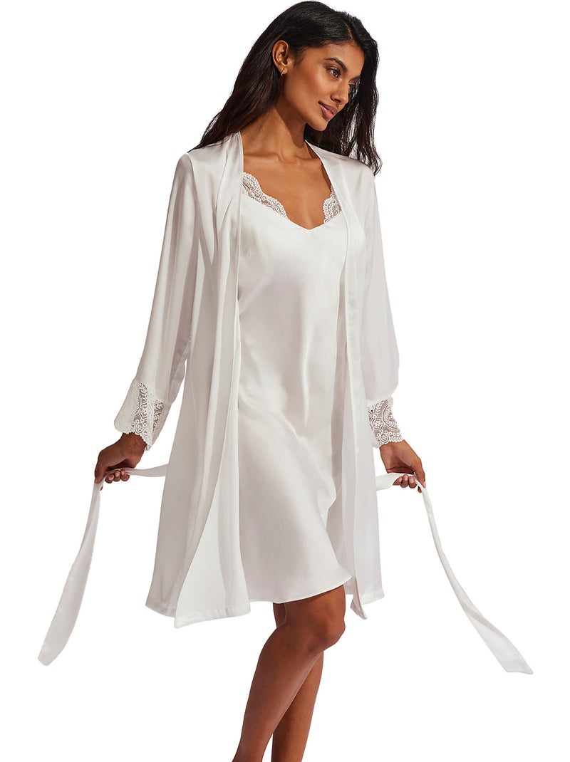 Déshabillé satin Matilda mariage Ecru - Kiabi