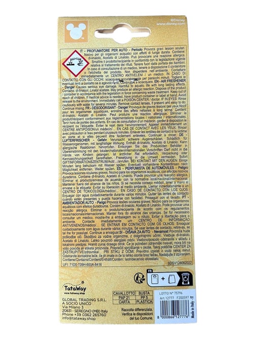 Désodorisant pour voiture en carton Stitch - Parfum Moonlight Breeze, parfum longue durée - Kiabi