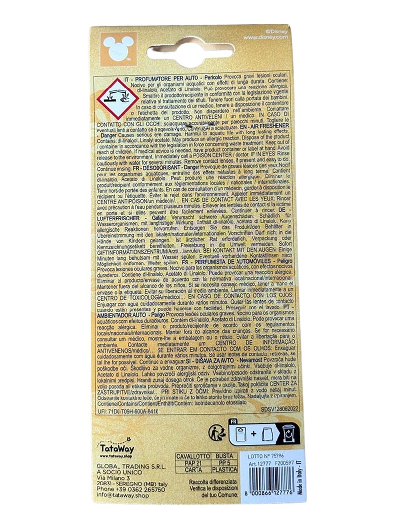 Désodorisant pour voiture en carton Stitch - Parfum Moonlight Breeze, parfum longue durée Bleu - Kiabi