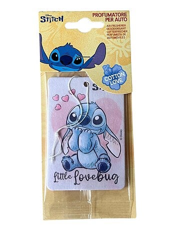 Désodorisant voiture en carton Stitch - Parfum coton, fraîcheur délicate et longue durée