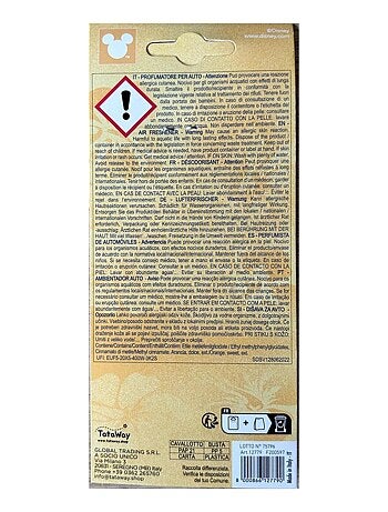 Désodorisant voiture en carton Stitch - Parfum coton, fraîcheur délicate et longue durée