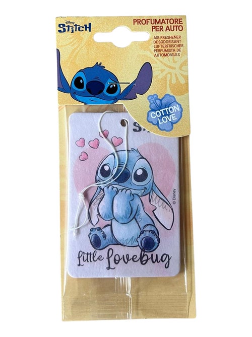 Désodorisant voiture en carton Stitch - Parfum coton, fraîcheur délicate et longue durée - Kiabi